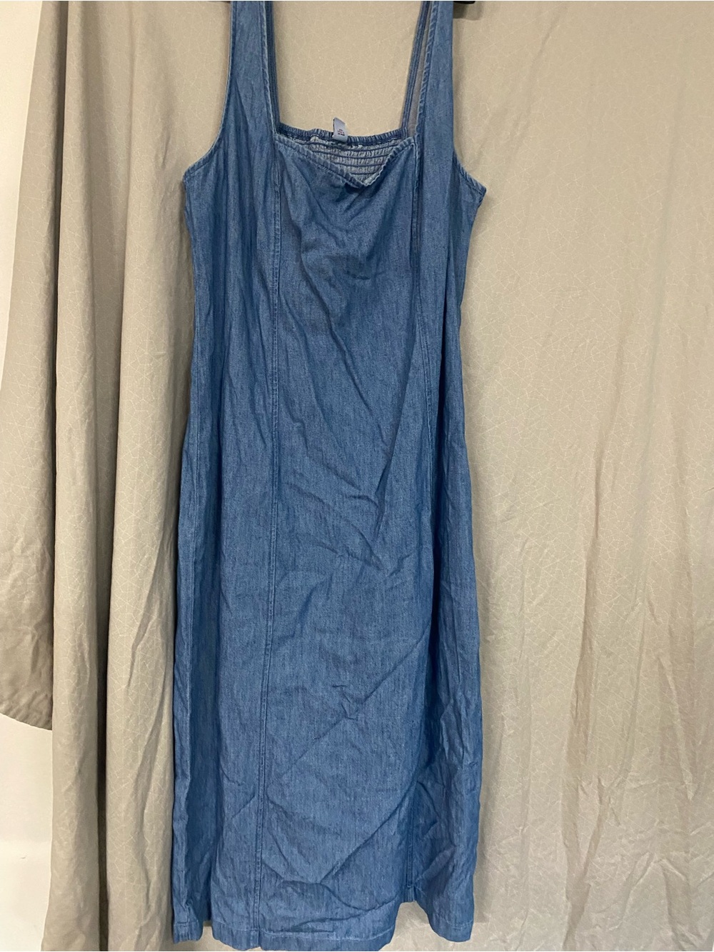 Old Navy Light Blue Denim Midi Slip Dress